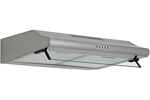 Respekta Campana extractora bajo mueble/Campana extractora bajo mueble de 60 cm/Pantalla de cristal con cubierta de acero inoxidable/Función de extracción y recirculación / CH1259IXCN / 45-61 dB