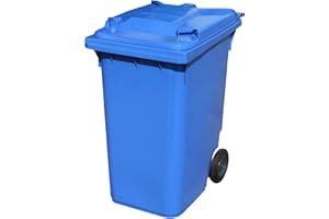 BritishBins Blue 360 ltr Wheelie Bin - Large Size Household Wheelie Bin (For Many Councils) - Tough & Durable - For All Your Outdoor Rubbish & Recycling - EN840 Certified & Tested