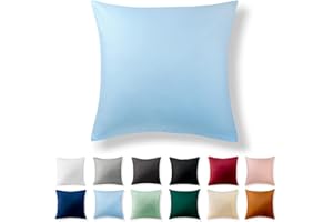 ‎ALREYA Alreya Renforcé Kissenbezug 40 x 40 cm - 100% Baumwolle mit YKK Reißverschluss, Superweicher Kopfkissenbezug 40x40, Kissenhülle, Hellblau, nur Kissenbezug