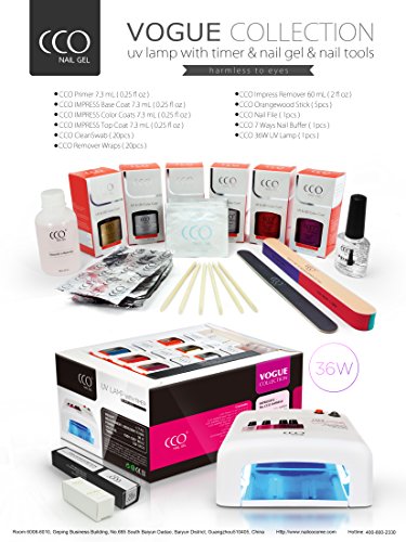 CCO UV Nail Gel Polish Varnish Full Complete OFFICIAL Professional Kit Set +Gift Box + 4 Color Gel Best Xmas Present (Colour Set 2)