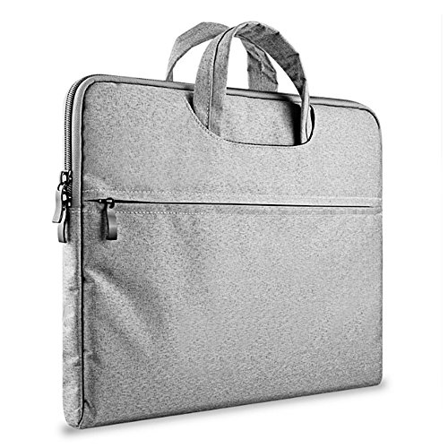 Bidear 13.3 Zoll Laptop Schutzhülle, Nylon-Stoff Tragehülle Aktenkoffer Laptop Tasche für Apple Macbook Air / Retina / Pro Und andere 13 Zoll Laptops(Hellgrau)