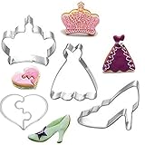 El paquete incluye 4 moldes diferentes: forma de corazón, tacón alto, vestido y corona