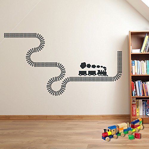 Eisenbahn Dampflok Plus Stücke Wanddeko Wanddekoration Wandtattoo Wandaufkleber Wandsticker Aufkleber Wandtattoo Wanddeko/Wandaufkleber Motiv Deco abnehmbare Décor Diy Wandsticker bunte Aufkleber, Vinyl, 16 - Charcoal, S