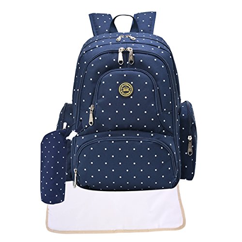 Preisvergleich Produktbild Baby Wickelrucksaecke,Coofit Babytasche Wickeltasche Rucksaecke Handtasche Mumie Tasche Nylon Tragetasche Schultertasche, Blau