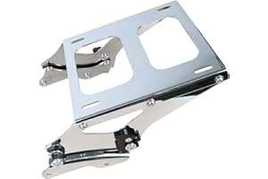 AUFER Detachable Two Up Mounting Luggage Rack and 4 Point Docking Hardware Kits Compatible with for Touring Road King Street Glide Road Glide Electra Glide 2014-2023 Tour Pack Pak Chrome