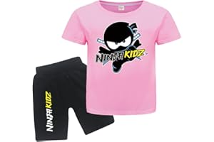 Forlcool Ninja Kidz Kinder Sommer 100% Baumwolle T-Shirts und Shorts 2pcs Kleidung Sets Jungen Mädchen Casual Sport Anzüge