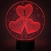 Produktbild Romantische ich liebe dich 3D Illusion Lampe LED Nachtlicht, USB-Stromversorgung 7 Farben Blinken Berührungsschalter Schlafzimmer Schreibtischlampe für Kinder Weihnachts geschenk