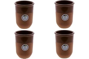 CR CERAMICA RAMBLEÑA CERÁMICA RAMBLEÑA | Juego vasos de cerveza 4 unidades | Pack x4 vaso barro rojo - Modelo 03 | Vaso de vino | Vasos de agua | 350 ml