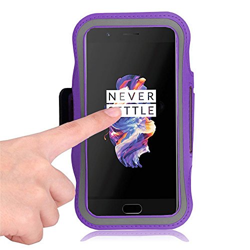 Armband-Case-Oneplus-5T-Armband-Case-for-Sports-Running-Jogging-Walking-Hiking-Workout-and-Exercise-Horseback-Riding-Shopping-Rollerblading-High-Quality-With-Key-Slots-by-AMPLE