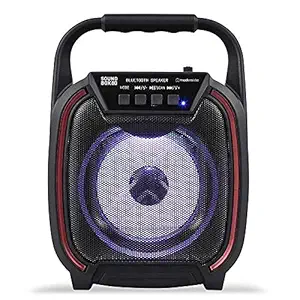 (Renewed) Modernista SoundBox 80 Wireless Portable BT Speaker with USB Pen Drive Slot, 3.5mm AUX Input, Micro SD Card Slot, Built in FM, BT5.0,Carry Handle, LED Lights (8 Watt)