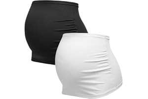 Herzmutter Bauchband Schwangerschaft - 2er-Set - Baumwolle - Umstands-Bauchbänder - Rückenwärmer-Shirtverlängerung - 6000_6100