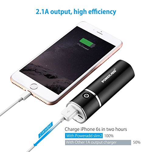 Poweradd Slim 2 Externer Akku 5000mAh Power Bank Handy LadegerÃ¤t fÃ¼r Smartphones, MP3 usw.