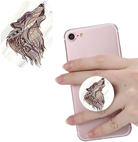 Expanding Stand and Grip for Smart phones and Tablets,pop Multi-function Mounts and Mount cellular phone Holder socket Collapsible White color Wolf