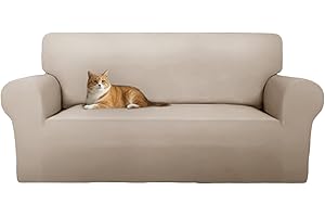 Cotopuro Copridivano 2 Posti (130-190CM) Con Braccioli, Copridivani in Velluto Elasticizzato Antigraffio Per Gatti, Copridivani Universale, Super Morbido e Confortevole - Cammello