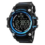 Zemge Smartwatch, Bluetooth, Fitness-Tracker, wasserdicht, mit Herzfrequenzmesser, Schrittzähler Schlafüberwachung, Stoppuhr, SMS, Anrufbenachrichtigung, Fernbedienung für Kamera für iOS, Android, ZS1050