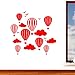 Children's Hot Air Balloons with Clouds & Birds Wall Sticker - Art Vinyl Decal Stickers, Childrens Bedroom, Easy to Apply, Free Applicator, Easy Peel - (Please Choose Your Size & Colour Using the Selection Boxes) - by Rubybloom Designs
