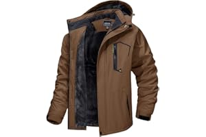 MAGCOMSEN Manteau Ski Homme Veste Imperméable en Polaire Coupe-Vent Chaude Avec Multi-Poches et Capuche Détachable