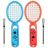 ✔ [ Operación simple ] Solo poner la Switch Joy-con en la ranura de la raqueta de tenis, encender el modo somatosensorial, luego puede comenzar a jugar