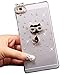 Produktbild Huawei Ascend P8 Lite 3D Katze Glitzer Durchsichtig Harte Dünn Bling Kristall Hülle, Sunroyal Transparent PC Hart Dünn Bling Slim Line Schutzhülle Schale Kristall Crystal Gel Case Schwarz Katze Cat 3D Glitzer Strass Rhinestone Diamant Durchsichtig Bumper Protektiv Cover Matt