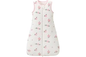 Nivolltha Super Soft Winter Baby Sleeping Bag 2.5 TOG, 100% Cotton Warm Sleeping Bag 18-36 Months for Infant Toddler, Newborn Essentials, Bloom