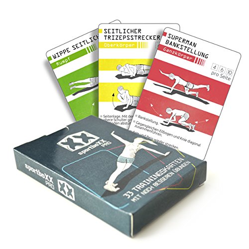 sportboXX pro Trainingskarten - Trainingsplaner mit Bodyweight Übungen ohne Geräte, Ganzkörpertraining, Bauchtrainer, Workout für zuhause