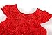Pandaren® infant baby girl summer red spotted roses short sleeve dress skirt (Red) (6-12 months)