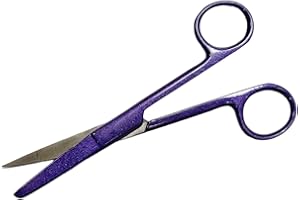 UNI TOOLS Dressing Scissors 14cm, First Aid, Vets, Pet Grooming, Nurses, Home Office Use (Sharp Blunt Str, Purple Glitter)