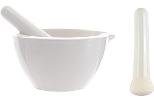 LABBOX KENZIUM - Pack 1 x Mortar with Pestle | 100ml | Porcelain | with Spout | Ideal for Laboratories