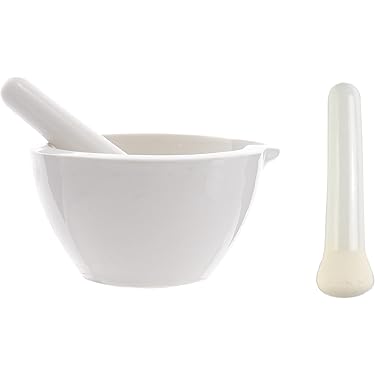 Mortaio Con Pestello In Porcellana 100ml - Per Laboratorio, Decorazione O Uso Domestico - Foto 11