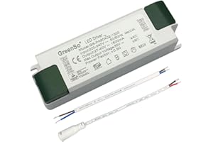 GreenSo 60W LED Transformateur Alimentation 27-40Vdc 1500mA Courant Constant Pilote, LED Driver pour Eclairage de Plafond, Plafonnier Panneau 60x60, 120x30, 120x60cm, GS-PA60A02-1500, TUV SAA CE CB