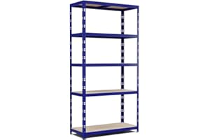 JT2D Etagère de rangement modulable et polyvalente pour atelier, garage, cave. Charge Lourde max 875kg -180x90x40cm - Bleu