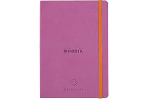 RHODIA 117191C – Cuaderno flexible – Agenda Perpetual Perpetual – A5 – 128 páginas – Papel Clairefontaine marfil 90 g – Index, cierre elástico, tapa de piel sintética – Colección Rhodiarama
