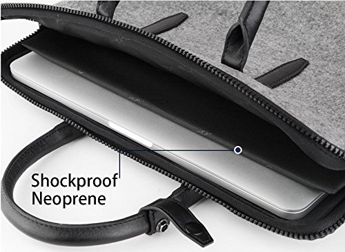 Laptop Aktentaschen  XGUO 15 Zoll Laptop Tasche Filz Und Leder H  lle F  r Surface Book MacBook Pro 15 Mit Touch Bar Dell XPS 15 Acer Chromebook 15 As