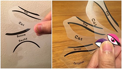 Stencil for The Perfect Winged Cat Eyeliner and Smokey Eyes. Top/Bottom Liner. Three Sizes Available. 2 Piece/Pack. Refer to Photos to see the approximate measurements. (XSmall)