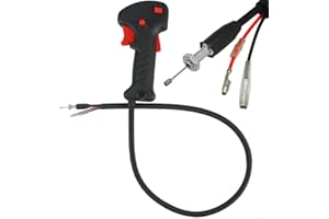 PUUPAA Interruptor de mango de desbrozadora – 19 mm, plástico negro, cortador de cepillo, interruptor de mango, herramientas con cable de gatillo del acelerador, longitud de 80 cm, compatible con GAZELA,