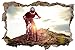 Produktbild DesFoli Bike MTB Cross 3D Look Wandtattoo 70 x 115 cm Wanddurchbruch Wandbild Sticker Aufkleber D598