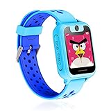 Wasserdichter GPS-Tracker Kids Child Watch, Anti-verlorener PAS-Anruf für Android/iOS blau