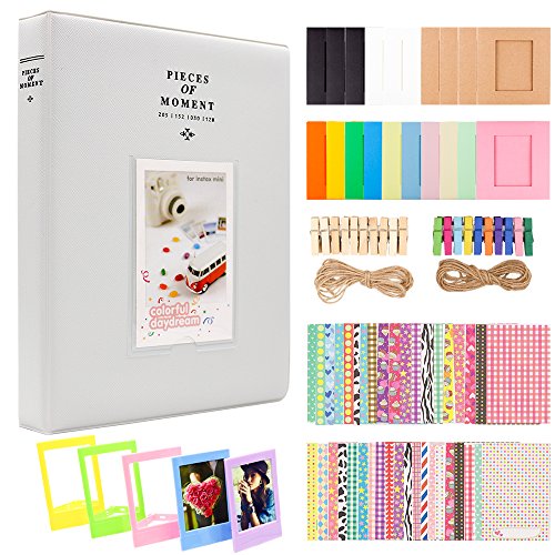 Ablus Store 2x3 Pouces Papier Photo Album Set de Film pour Fujifilm Instax Mini Caméra, Polaroid Snap, Z2300, SocialMatic Instant Cameras et Zip Instant imprimante (Smokey Blanc, 128 Poches)
