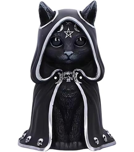 Figurine Chat D'Halloween En Résine - 10cm Avec Cape - Décoration Effrayante Et Mignonne Pour La Maison