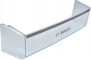 ERICAMBI, Mensola Balconcino Porta Bottiglie per Frigorifero, Compatibile con Bosch Siemens Neff, Dimensioni: 460x120x112 (mm) Colore Trasparente con Logo, per Modelli: KID26V21 KIL18 KIR18V