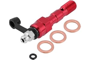 Pasamer Motorcycle M10 * 1.25mm Vite Pinza Freno Banjo Bolt Spurgo Rondelle Nipplo Tappo Antipolvere Rosso Universale(02)