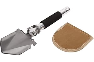 DUOKON Pala Pieghevole Campeggio, Pala Multiuso per Sopravvivenza in Acciaio al Carbonio, Pala da Campeggio Piccola, Pala Militare Portatile per Campeggio Giardino Escursionismo Sopravvivenza All'aperto