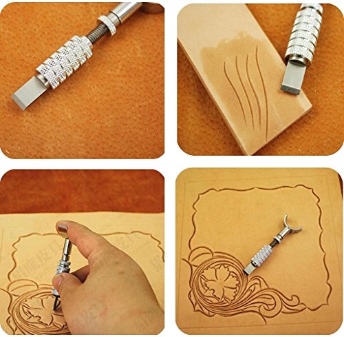 Racksoy Teleskop (80 – 95mm) Lederschnitzerei Lederausschnitt Drehmesser aus Edelstahl - 6