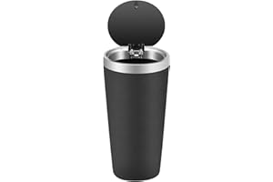 VOBOR Bidone della Spazzatura Per Auto, ABS, Durevole, Lavabile, a Tenuta Stagna, Mini Portabicchieri, con Coperchio, Nero