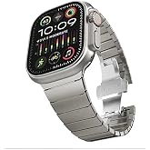 Apple Watch 11-10 46mm 6 7 8 Se Ultra ile Uyumlu 42 44 45 49mm Titanyum &Ccedil;elik Paslanmaz Kordon