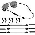 Goodern 9Pcs Anti-Slip Glasses Strap Set,Adjustable No Tail Eyeglasses Strap Ear Hook Retainer,Universal Sports Sunglasses Strap Elastic Silicone Eyeglasses Strap for Outdoor Activities- Adults 35cm