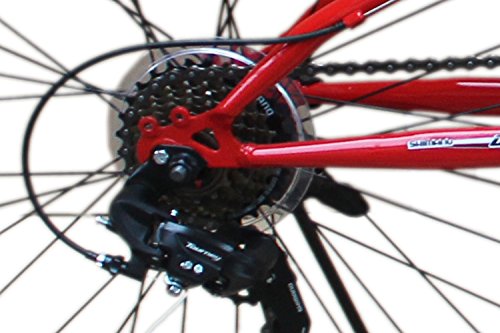 26 ZOLL MOUNTAINBIKE FAHRRAD MIT VOLLFEDERUNG & BELEUCHTUNG 21-GANG SHIMANO OXT RED - 6