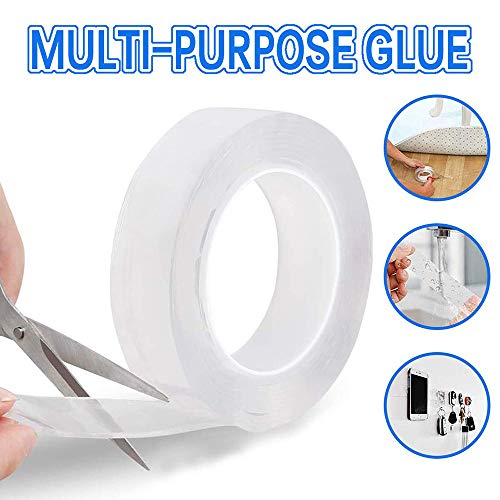 Preisvergleich Produktbild GWLGWL Waschbares Spurloses Klebeband, Nano Tech Entfernbares Klebeband, Durchsichtiges Doppelseitiges Klebebänder, Wiederverwendbare Mehrfach Verwendbare Klebeband Transparent