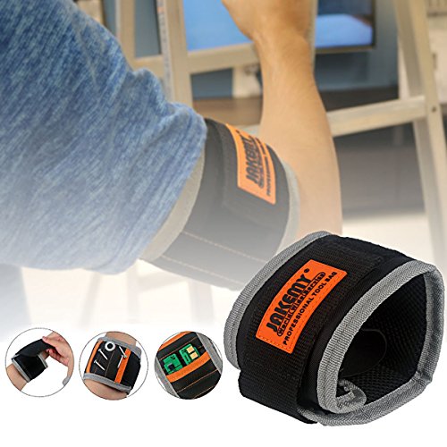 SOBROVO Leistungsstarke magnetische Armband mit 5 leistungsstark für die Befestigung Schrauben, Nägel, Schere und kleine Werkzeuge - 9
