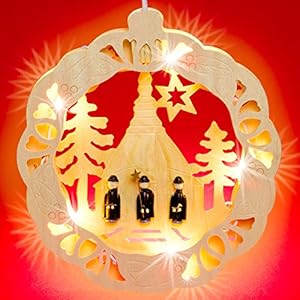 Sikora FB28 beleuchtetes Holz Fensterbild Motiv Kirche | Produktplatz.de